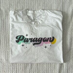 PARAGON White Crewneck Tee with Printed Logo